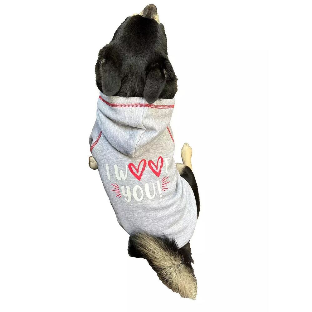 Woof "I Woof You" Pet Sweatshirt Hoodie XL